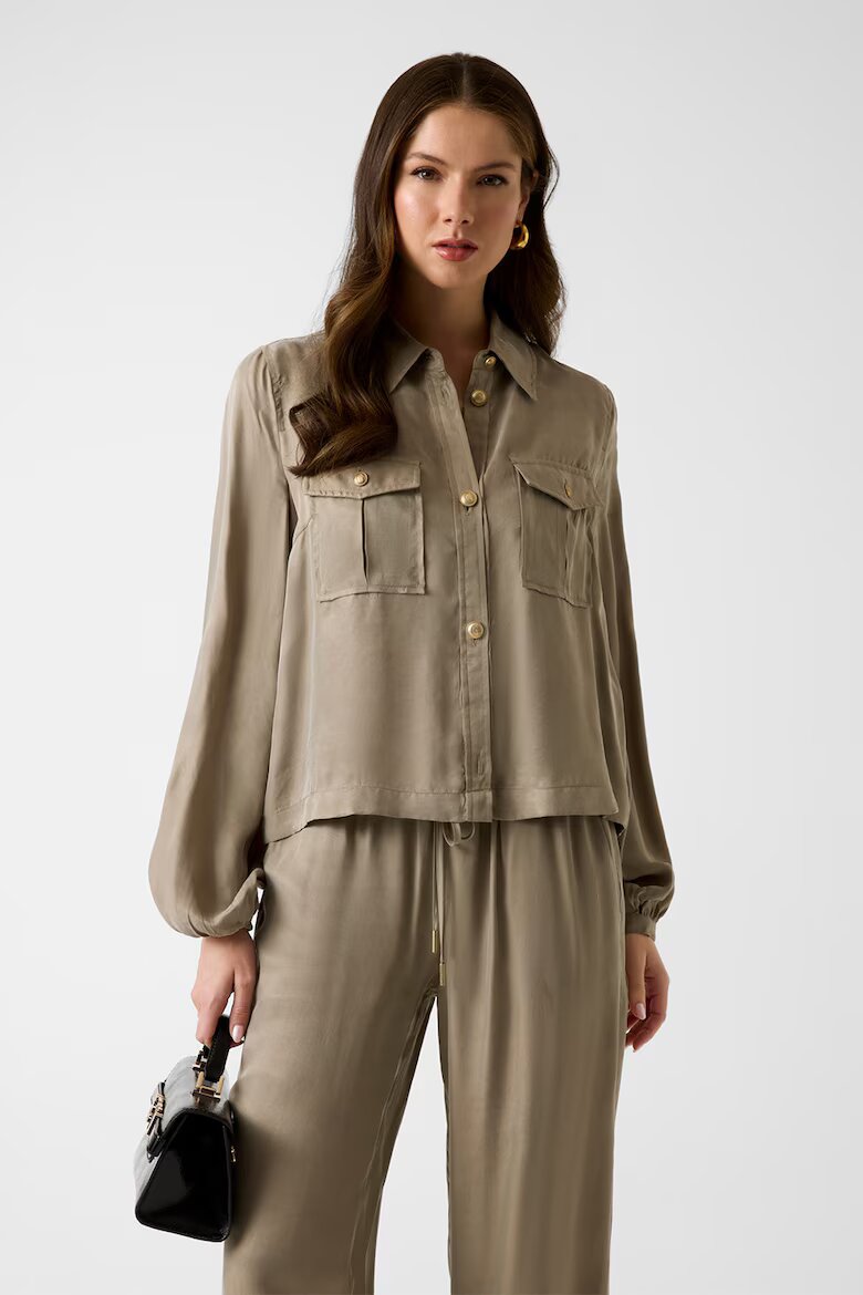 GUESS Риза с джобове Каки
