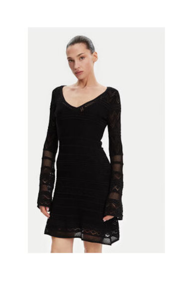 GUESS Рокля с дълги ръкави и плетена шарка
