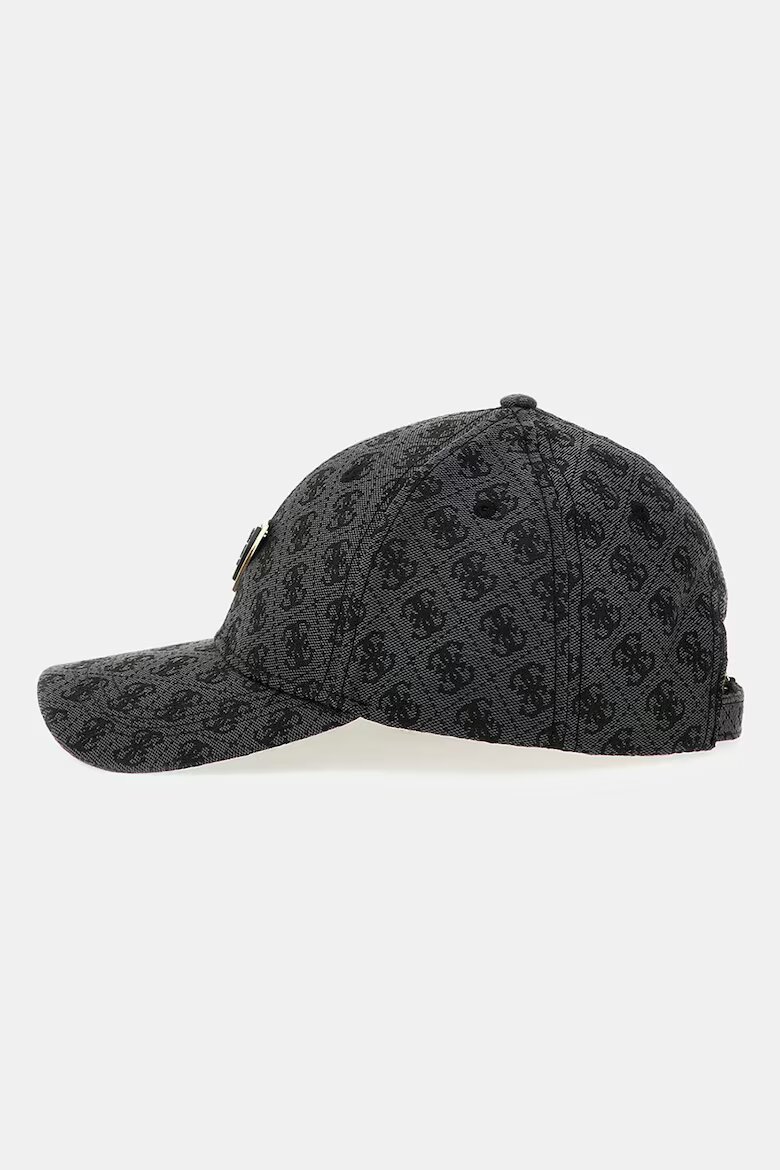 GUESS Шапка с монограм Черен/Tъмносив