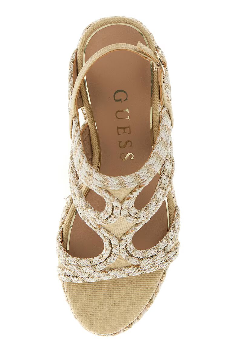 GUESS Скосени сандали от еко кожа Бежов