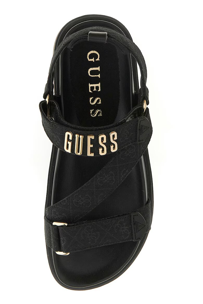 GUESS Скосени сандали с лого Черен