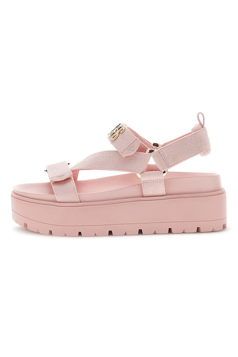 GUESS Скосени сандали с лого Розово