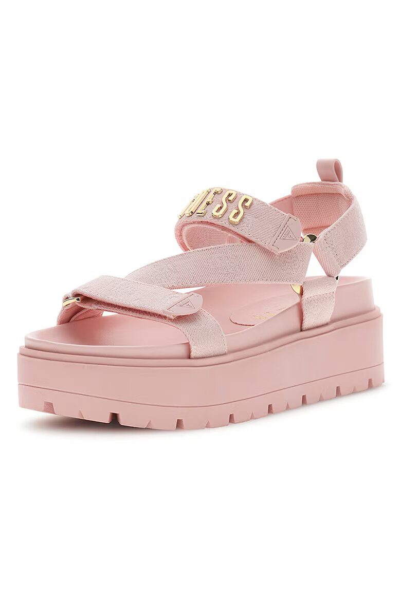 GUESS Скосени сандали с лого Розово