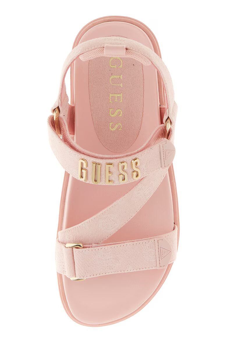 GUESS Скосени сандали с лого Розово