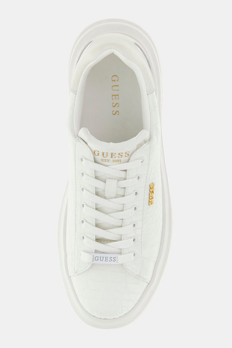 GUESS Спортни обувки от еко кожа с кожа с шагрен Бял