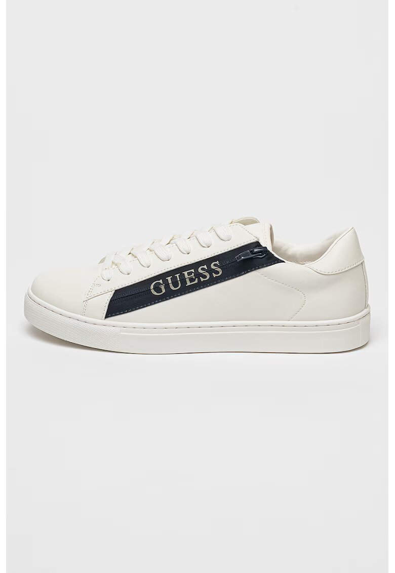 GUESS Спортни обувки от еко кожа с лого и цип - Крем