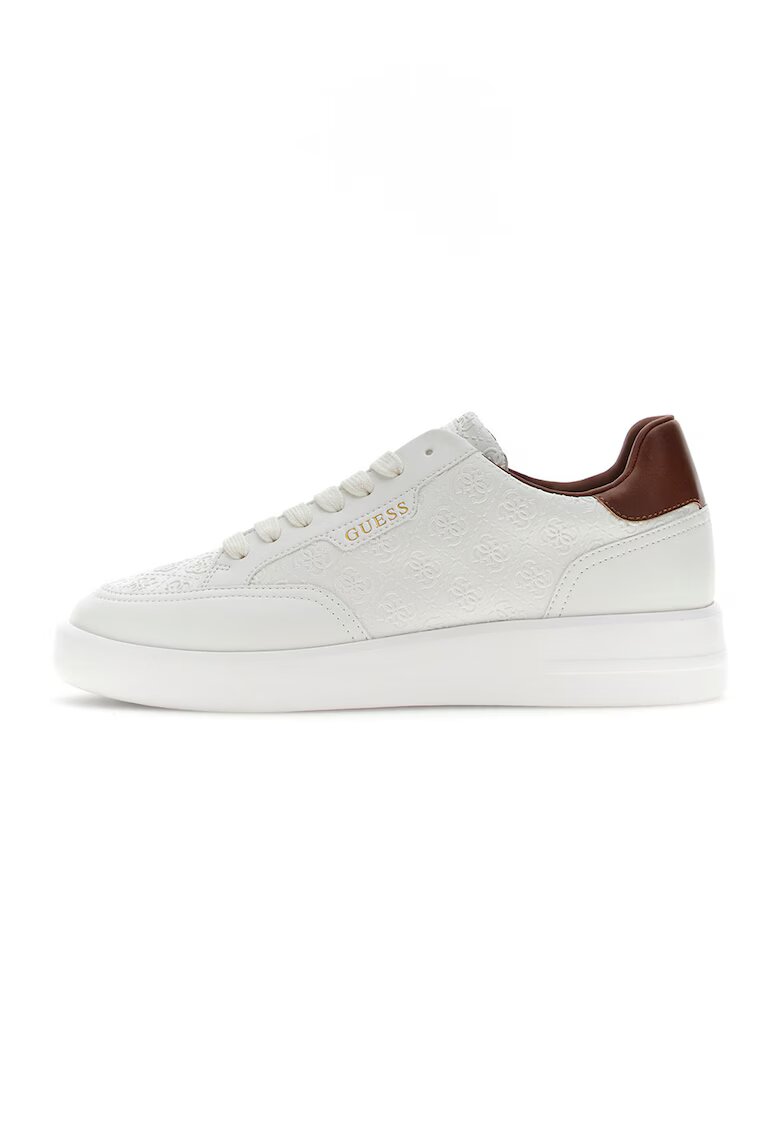 GUESS Спортни обувки от еко кожа с монограм - Мръснобял