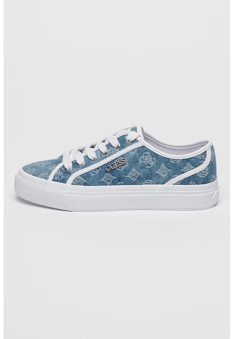 GUESS Спортни обувки с лого - Прашно синьо/Бял