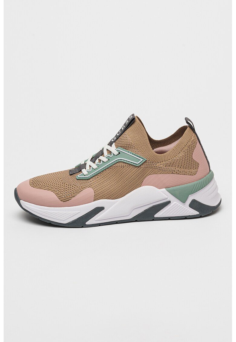 GUESS Спортни обувки с плетен дизайн - Бледо розово