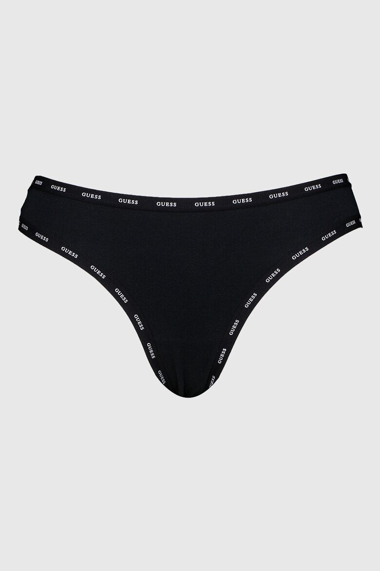 GUESS Танга - 3 чифта Бял/Черен/Бледо розово