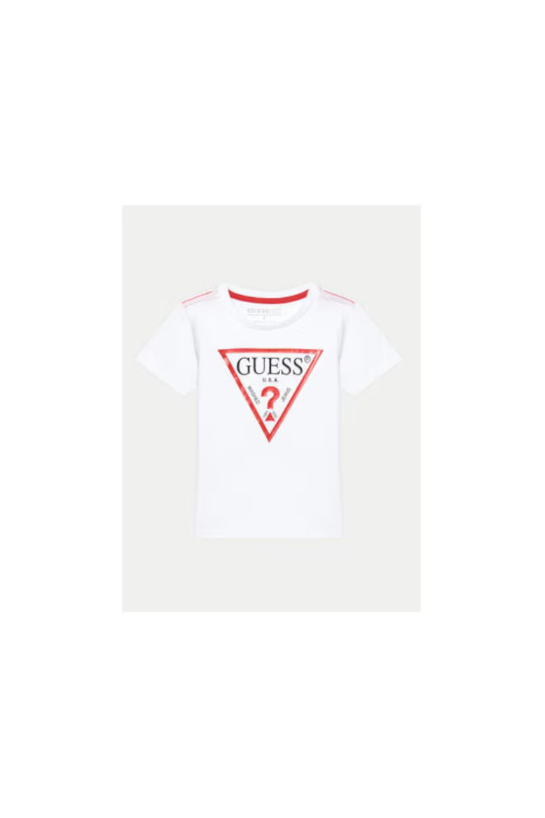 GUESS Тениска regular fit и кръгло деколте Бял