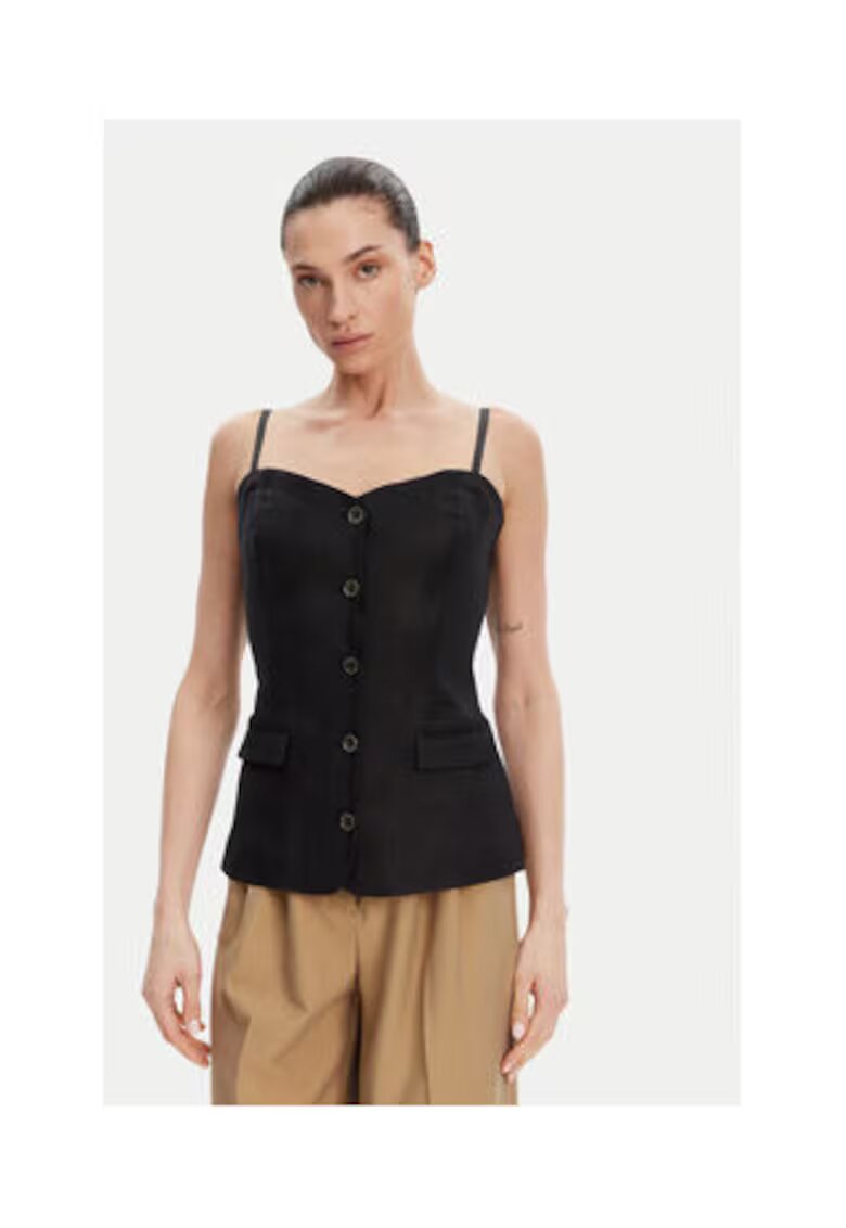 GUESS Топ от смес от лен и модал