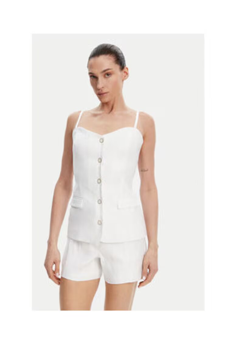 GUESS Топ от смес от модал и лен