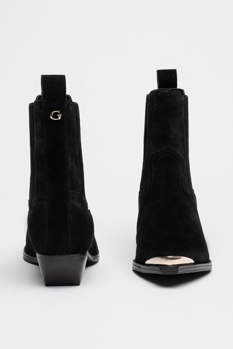 GUESS Велурени боти Lanna с кубински ток Черен