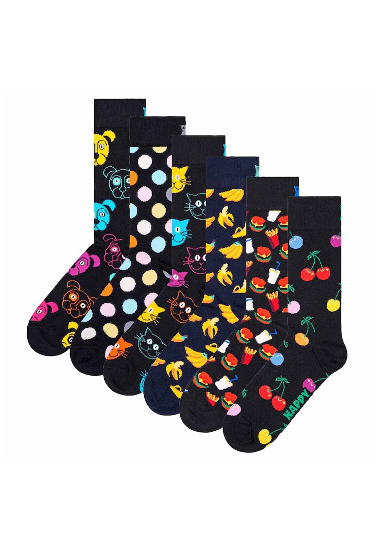 Happy Socks Унисекс дълги чорапи с десен - 6 чифта
