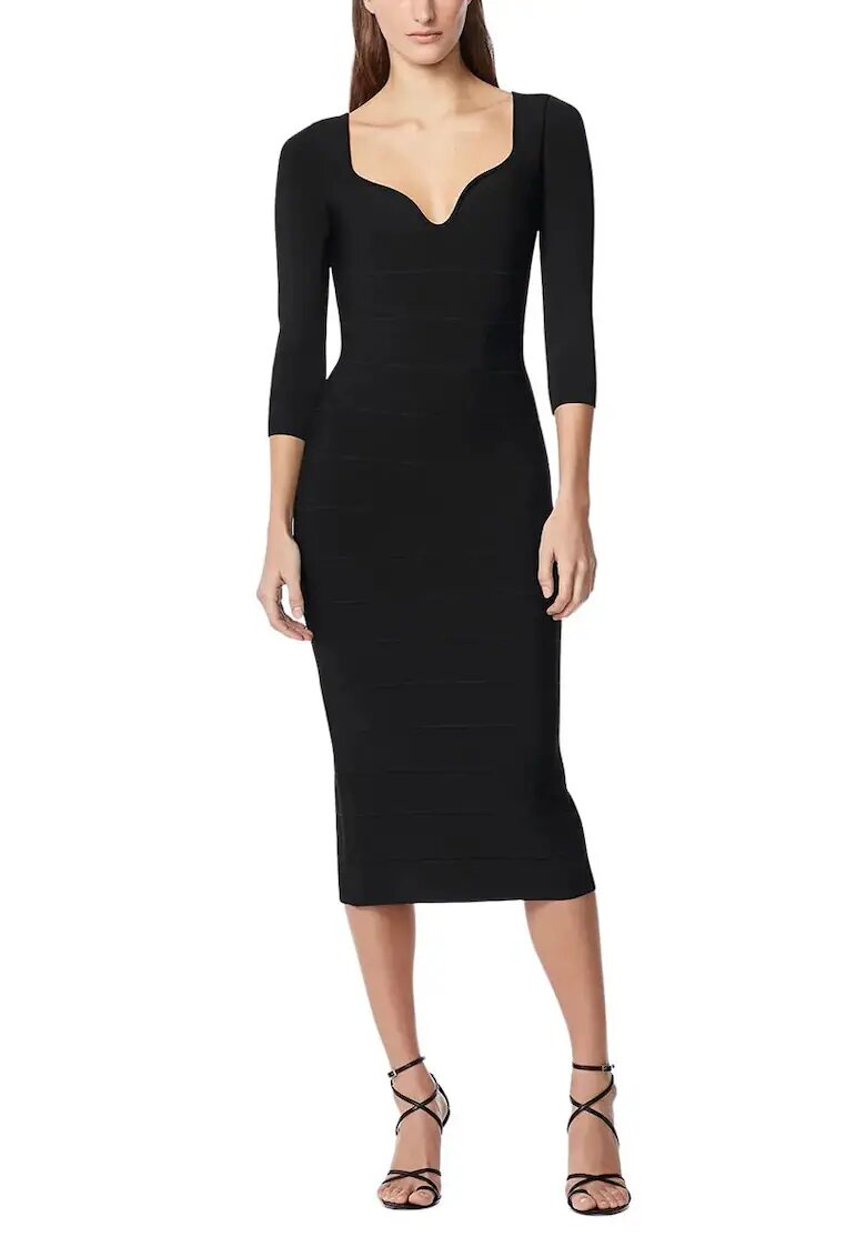 HERVE LEGER Bandage Midi Dress - Черен