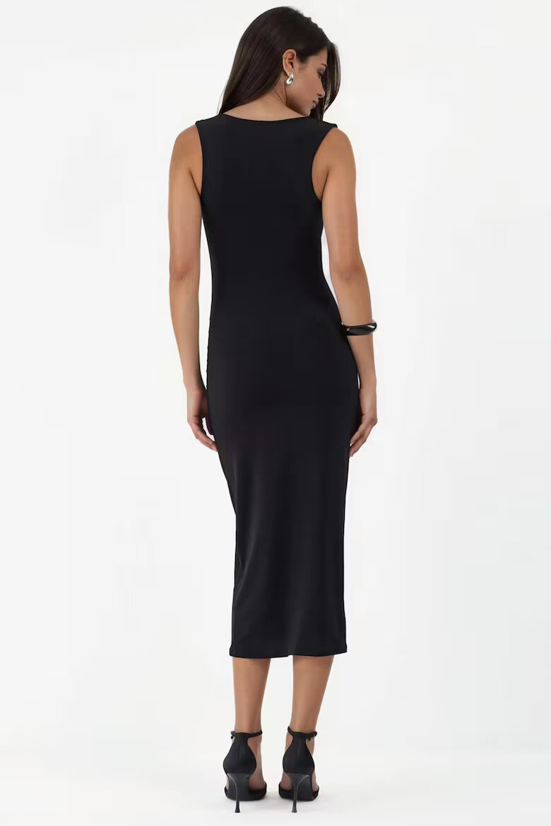 HiCCUP Рокля Midi Bodycon Елегантна Черна 95% полиестер 5% еластан