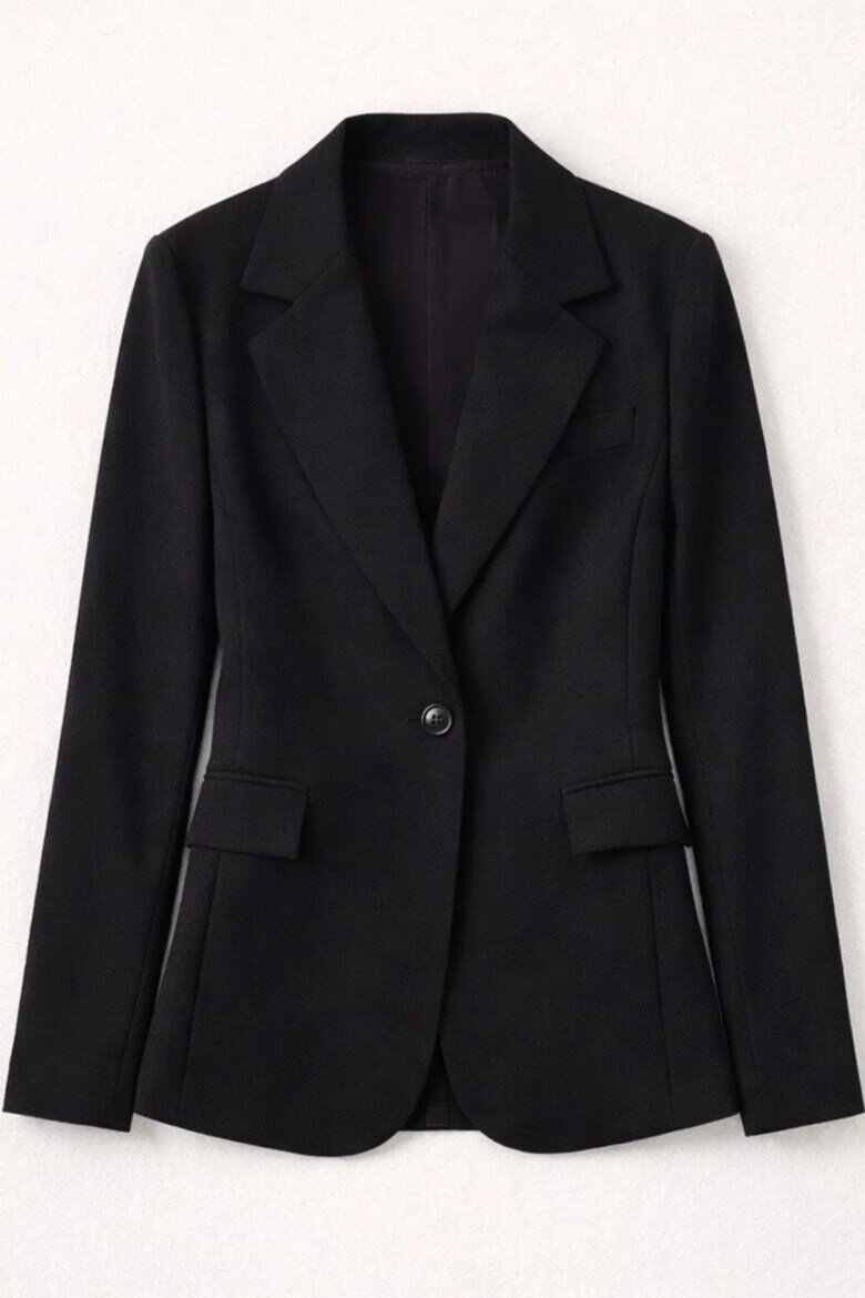 HiCCUP Сако Slim Fit дълго яка на сако черно текстил