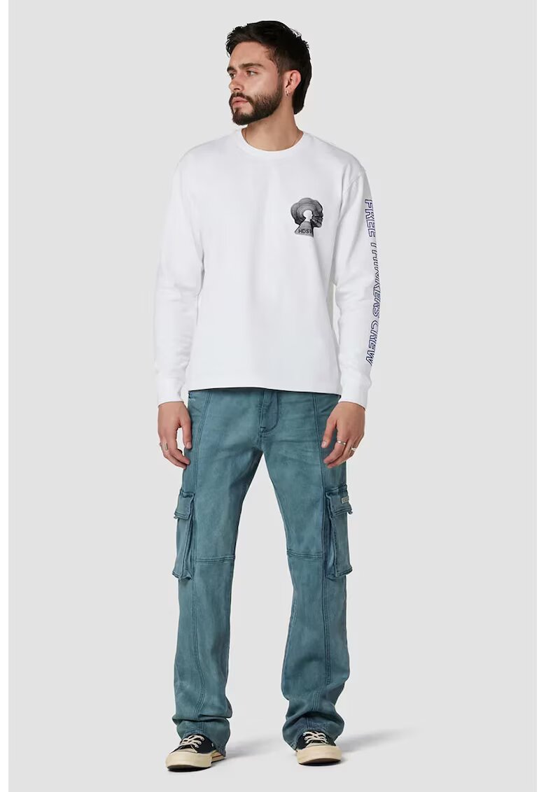 Hudson Cargo Straight Jeans With Side Big Pockets - Син