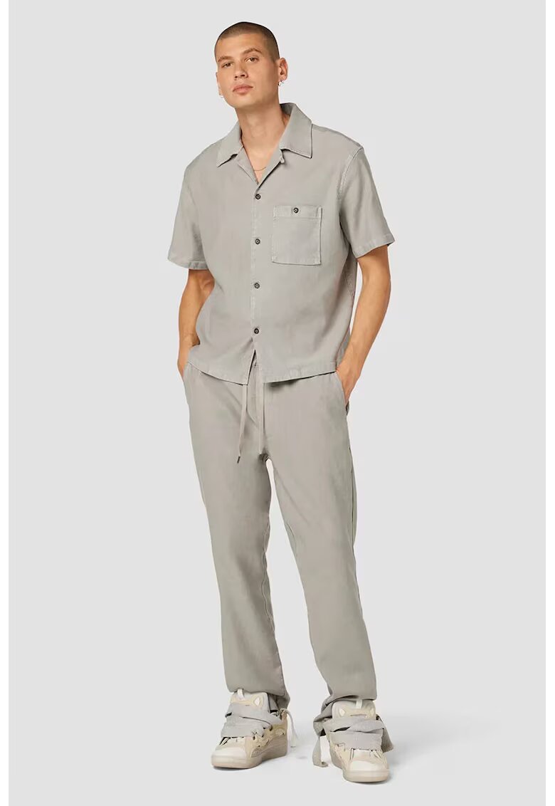 Hudson Панталони slim-fit от мек лен - с ластична талия - Сив
