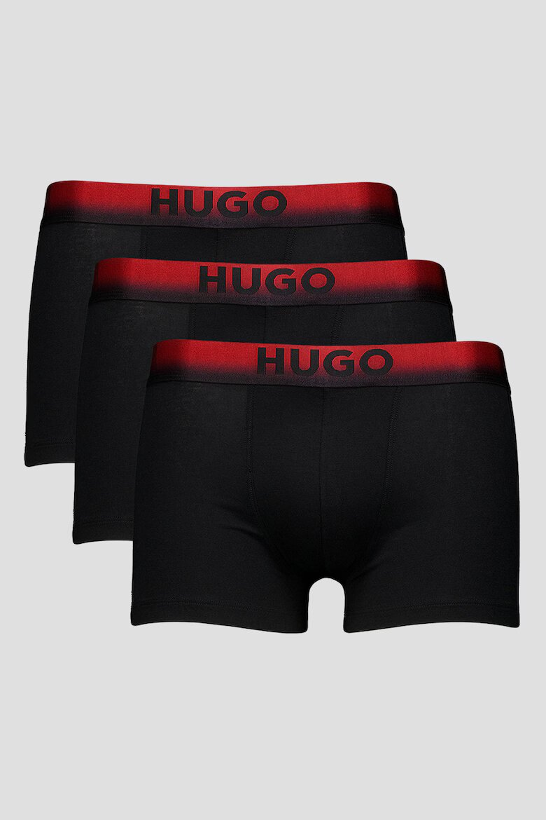 HUGO Боксерки с лого 3 чифта Червен/Черен