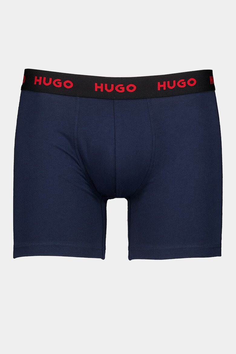 HUGO Боксерки с лого 3 чифта Избеляло черно/Индигово синьо