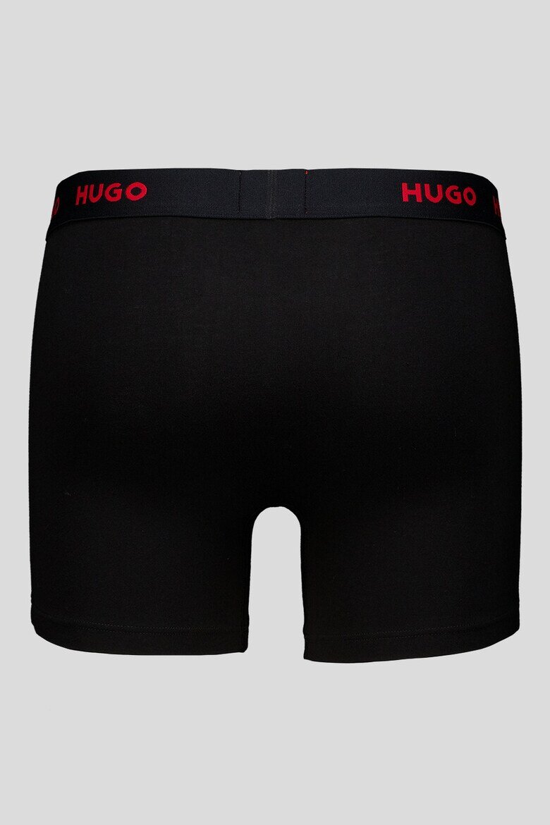 HUGO Боксерки с памук - 3 чифта Черен