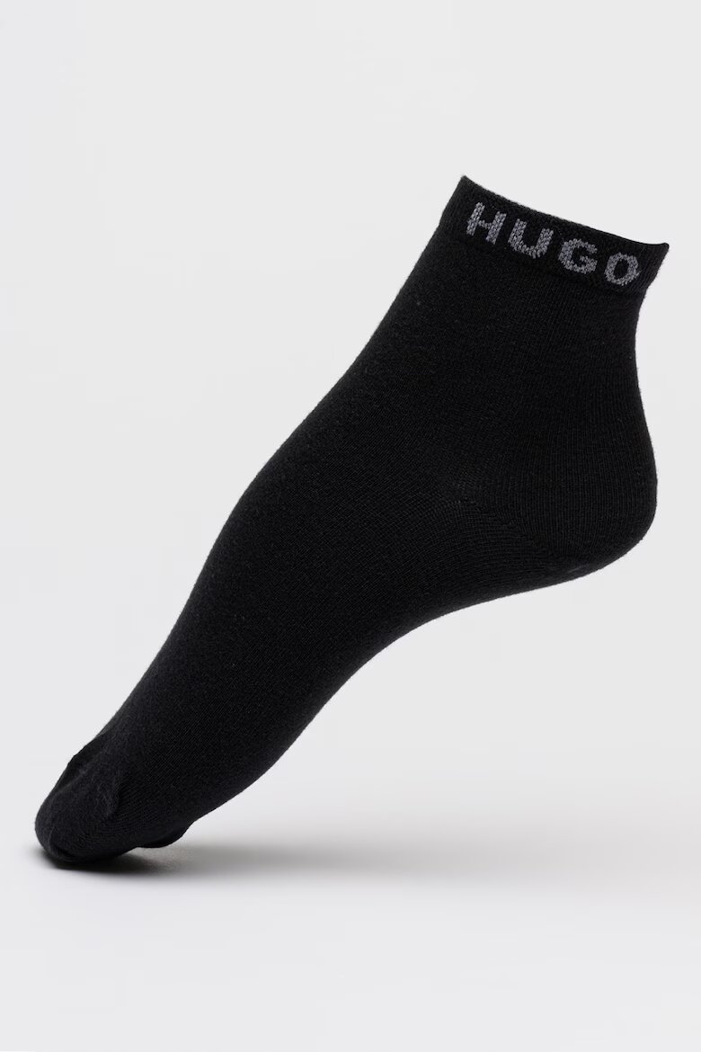 HUGO Чорапи с памук - 2 чифта Черен