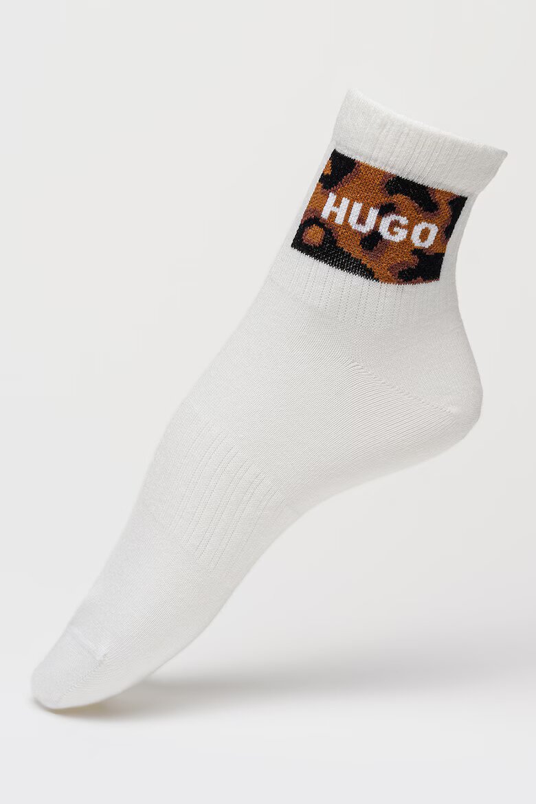 HUGO Дълги чорапи с памук - 3 чифта Бял/Черен/Кафяв