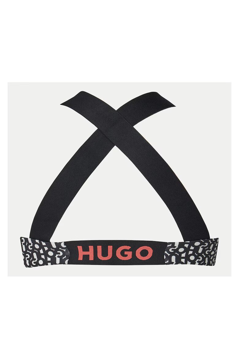 HUGO Дамски горнище за бански черно/бяло