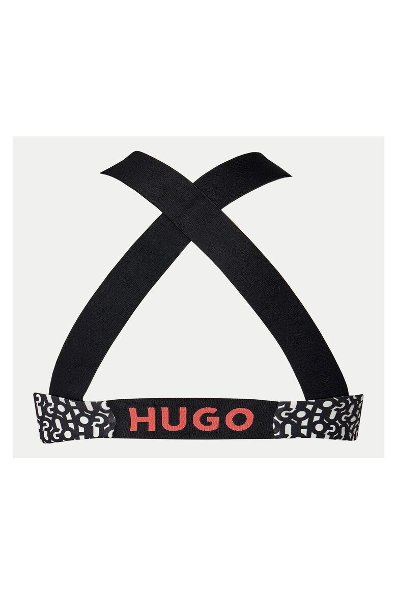 HUGO Дамски горнище за бански черно/бяло