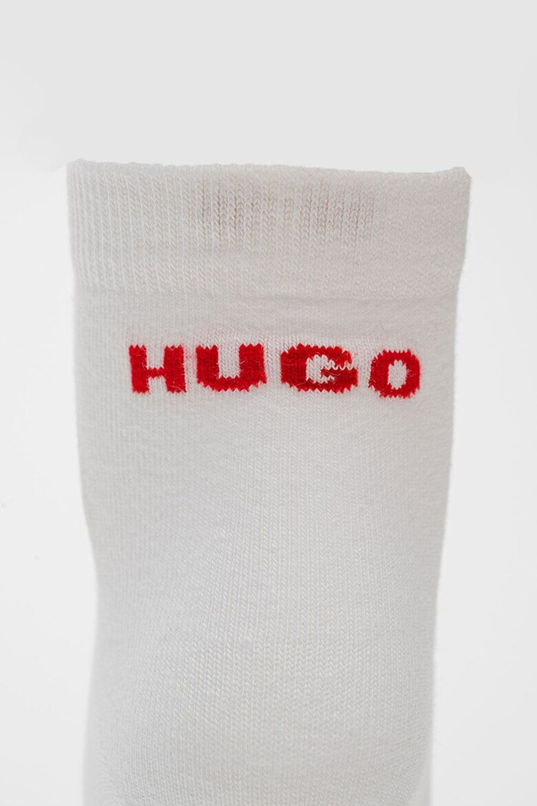 HUGO Къси чорапи - 2 чифта Бял/Аленочервен