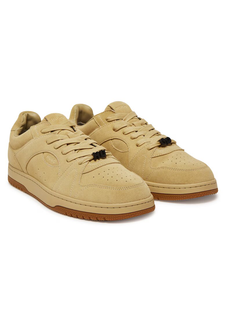 HUGO Мъжки кецове Medium Beige - естествена кожа