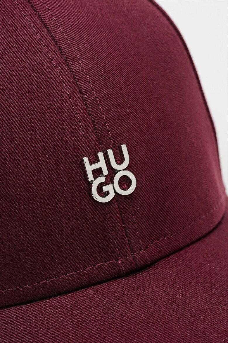HUGO Памучна шапка Ally с лого Виолетов