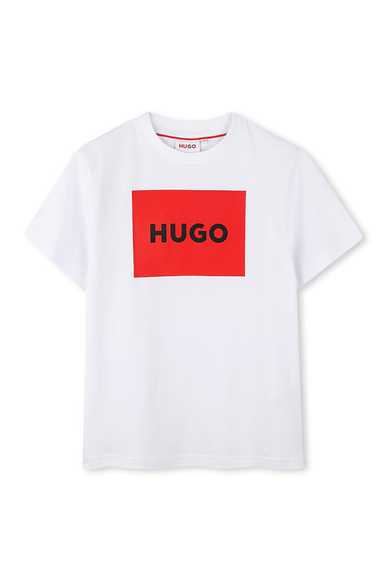 HUGO Памучна тениска с лого Бял