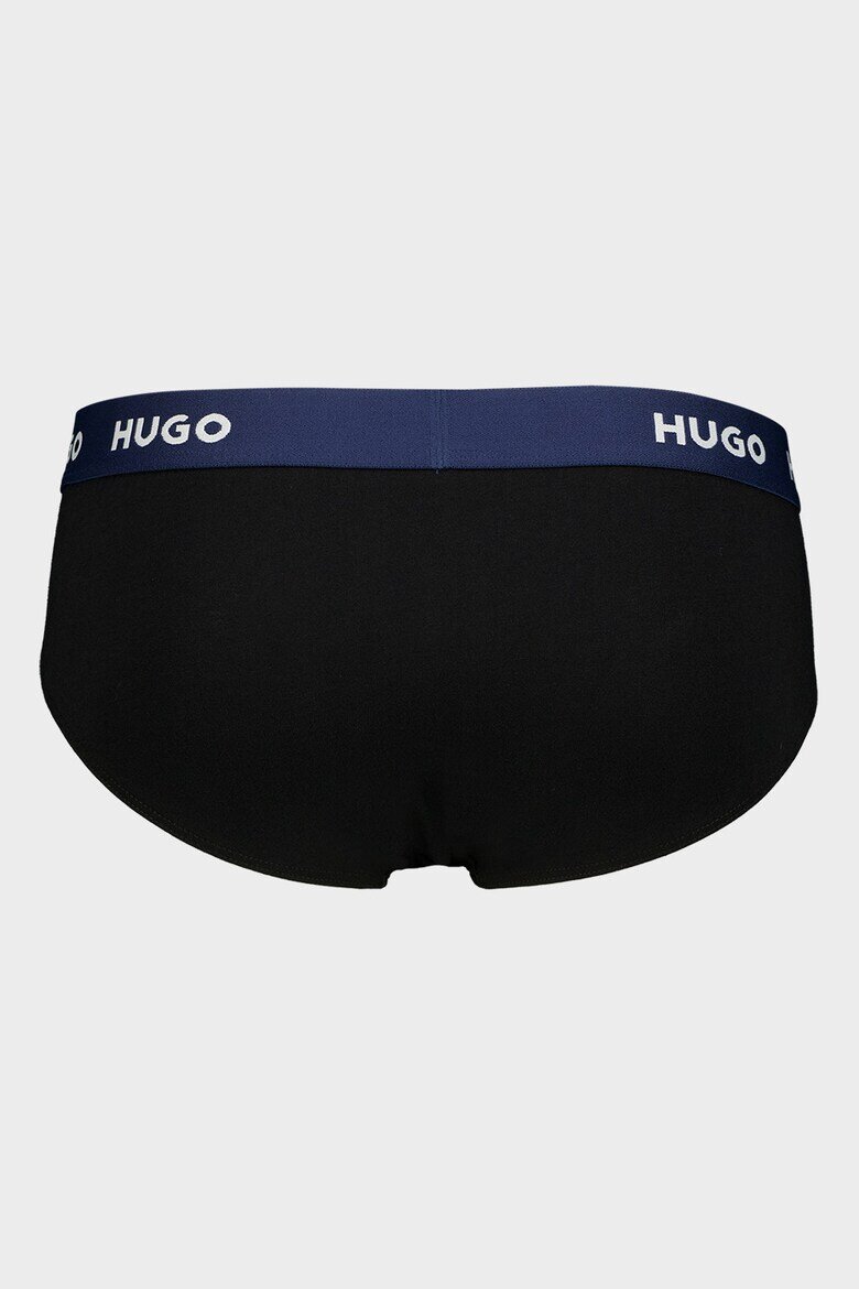 HUGO Слипове с лого - 3 чифта Черен/Антрацитно сиво