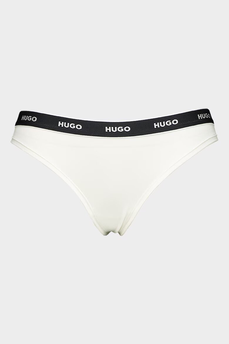 HUGO Танга с лого на талията Бял