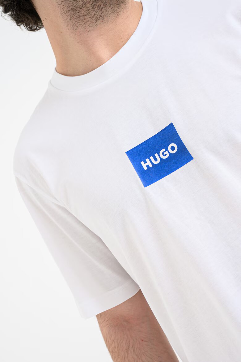 HUGO Тениска с лого Кралско Синьо/Бял