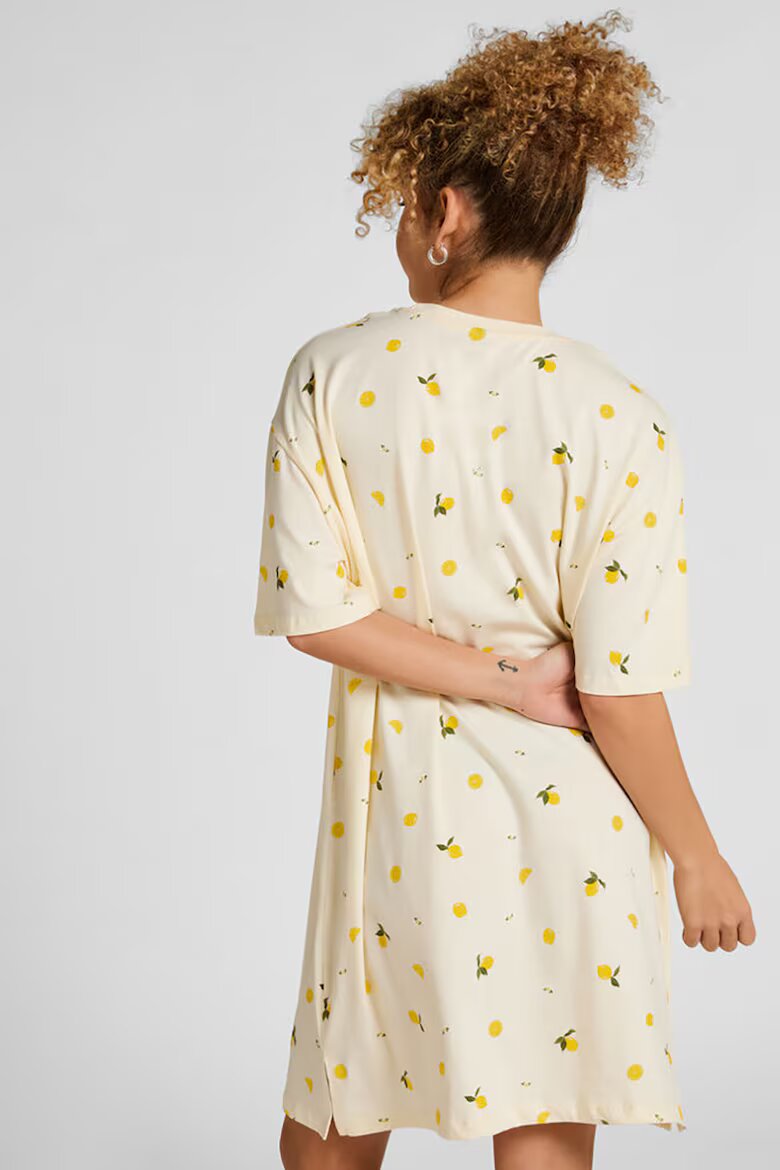 Hunkemoller Памучна нощница Lemon Пастелно жълто