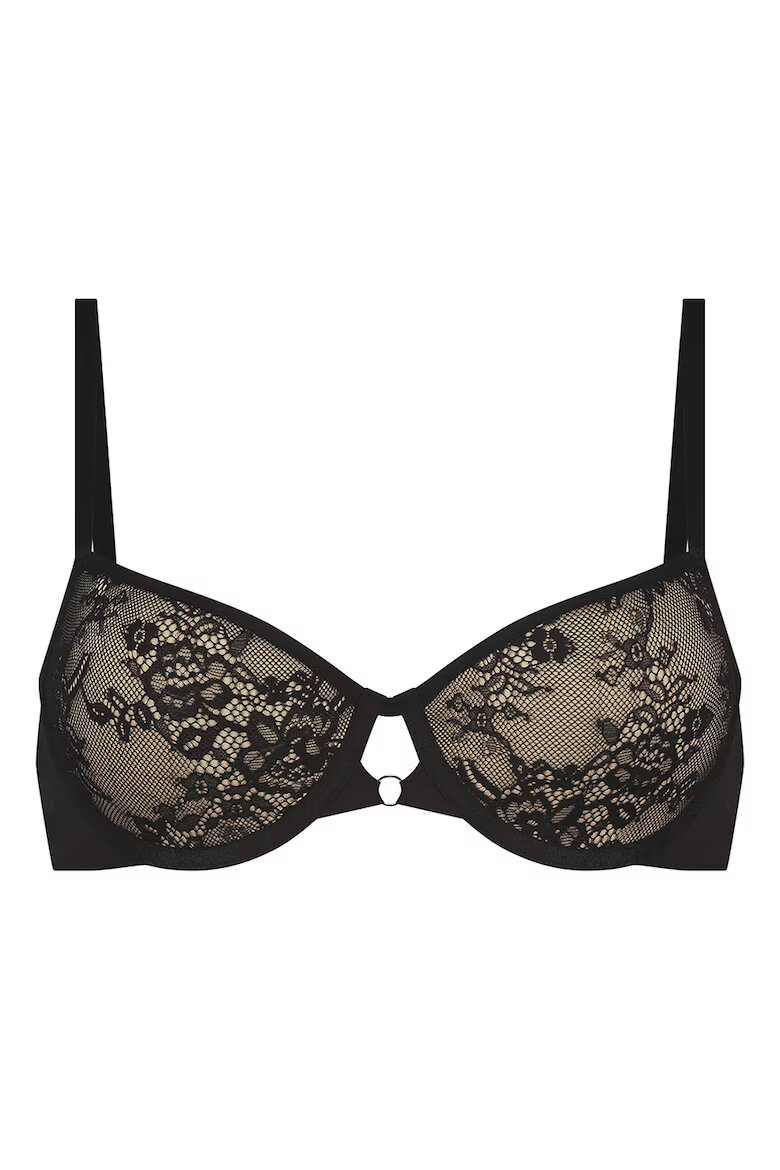 Hunkemoller Подплатен сутиен Lea с дантелен слой Черен