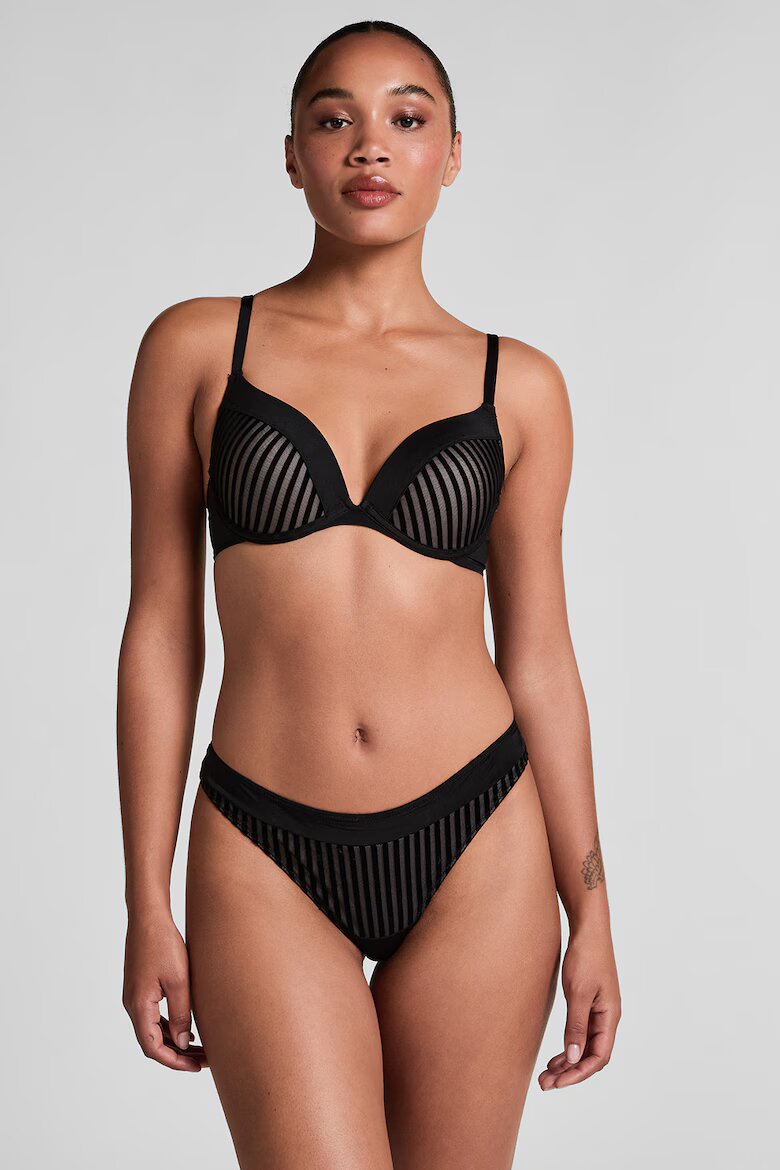 Hunkemoller Раирана танга Черен