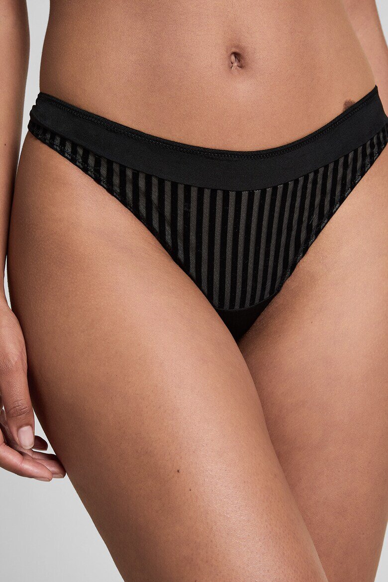 Hunkemoller Раирана танга Черен