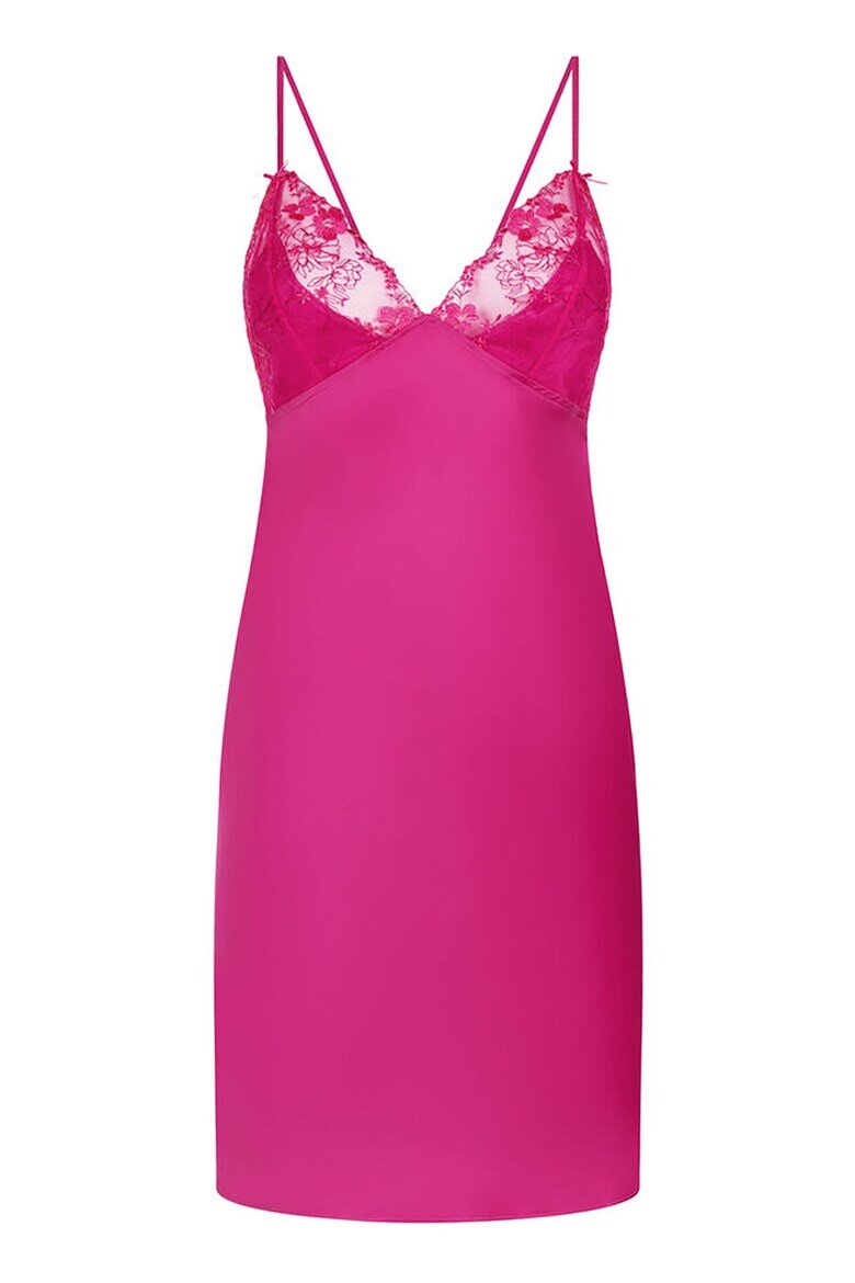 Hunkemoller Сатинирана нощница Peonie с дантела Фуксия
