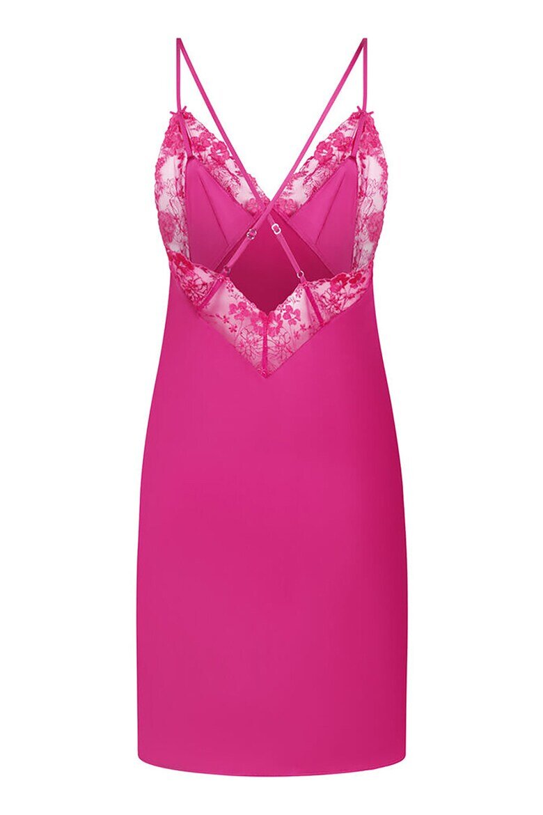 Hunkemoller Сатинирана нощница Peonie с дантела Фуксия
