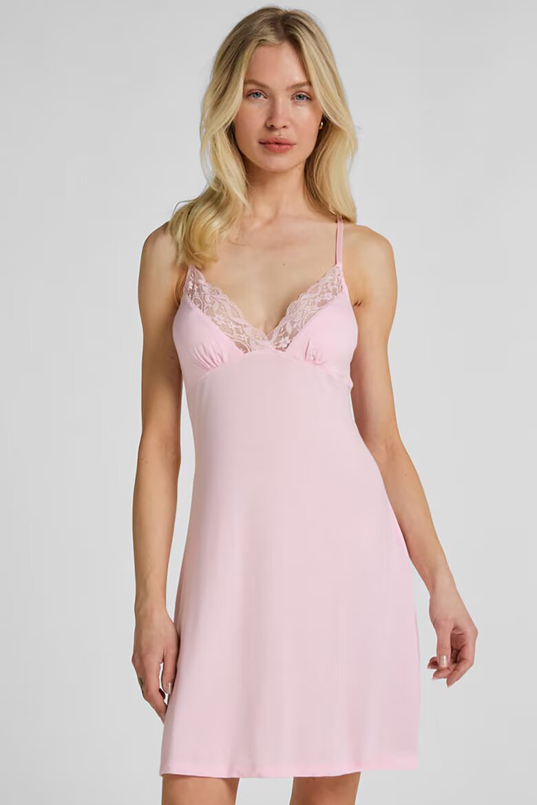 Hunkemoller Шпиц нощница с дантела Светлорозов