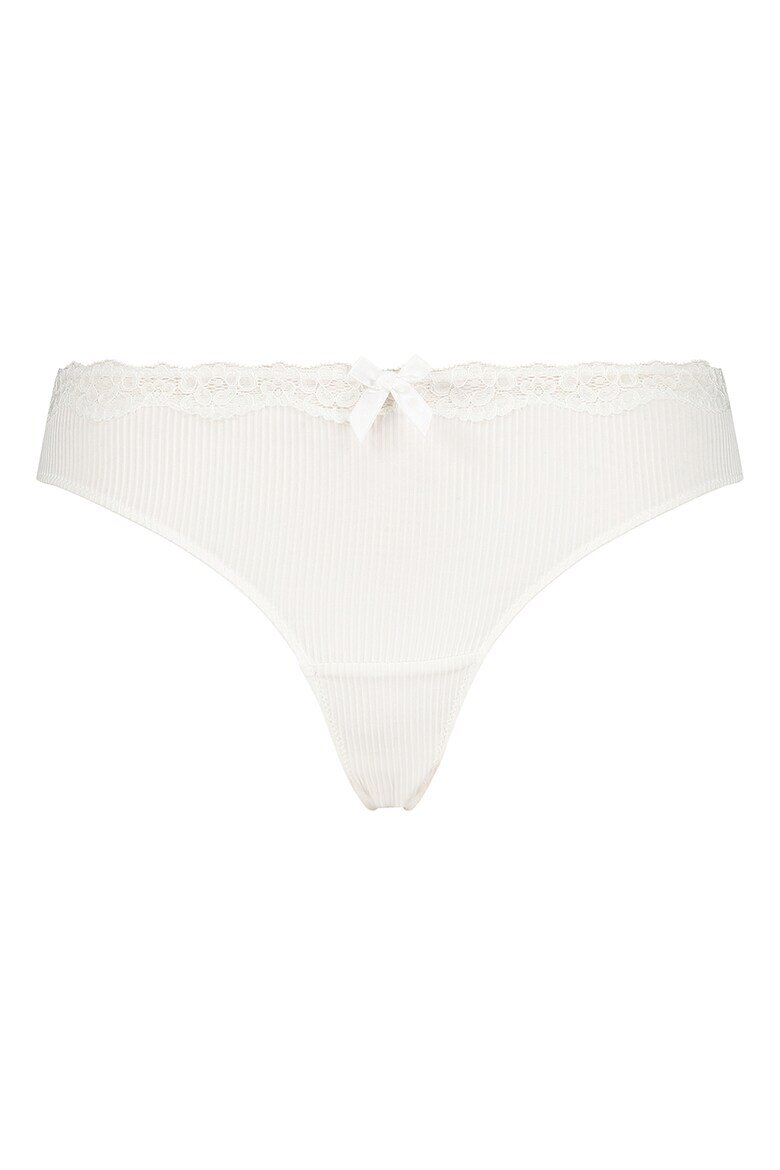 Hunkemoller Танга Lola с дантела Бял