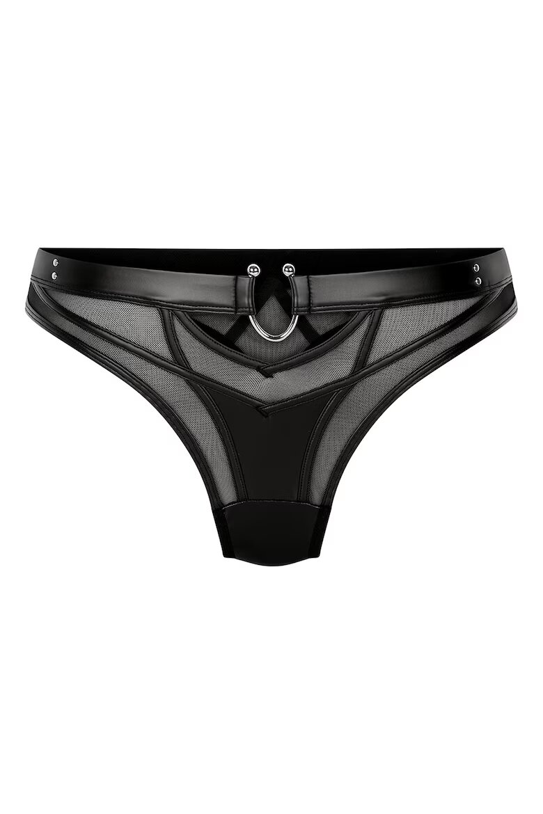 Hunkemoller Танга Zelda с метални детайли Черен