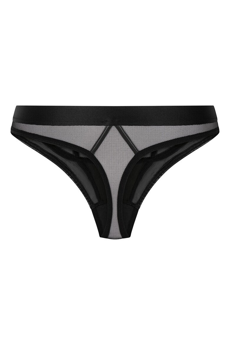 Hunkemoller Танга Zelda с метални детайли Черен