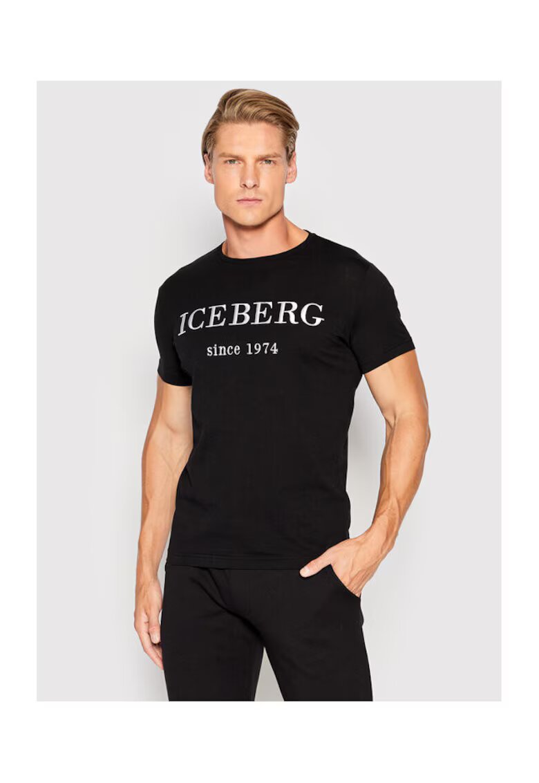 Iceberg Мъжка тениска F014 6301 - Памук - 2XL INTL - Черна