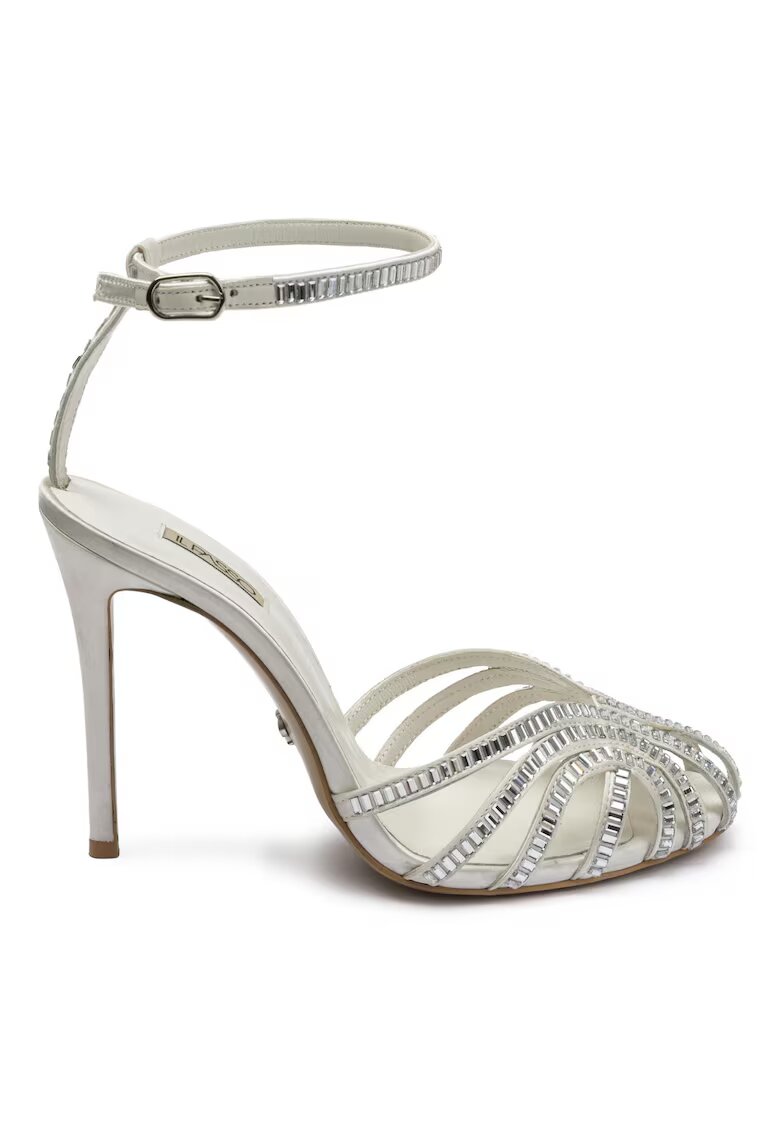 Il Passo Vera Leather Sandals With Rhinestones Applications